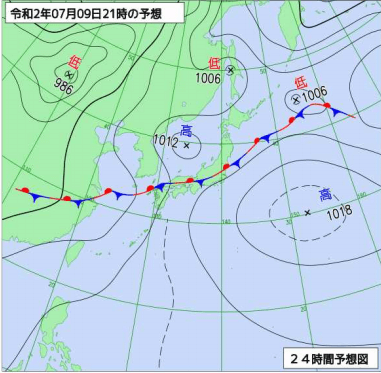 梅雨前線　気団